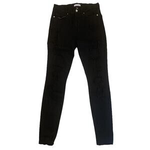 Good American Black Skinny Jeans Women’s 27/4 Stretch Denim Mid Rise